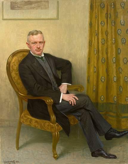 Heinrich Hellhoff Portrait des kaiserlichen Kammerherrn von Winterfeldt, in Armlehnstuhl sitzend Norge oil painting art